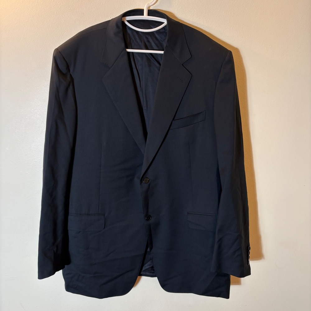 Canali IT58L‎ (US48L) Navy Wool Blazer Drop 7 Made in Italy Mens